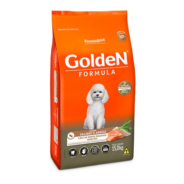 Ração Golden Formula Mini Bits para Cães Adultos de Pequeno Porte Sabor Salmão e Arroz - 15Kg em Oferta na Shopee