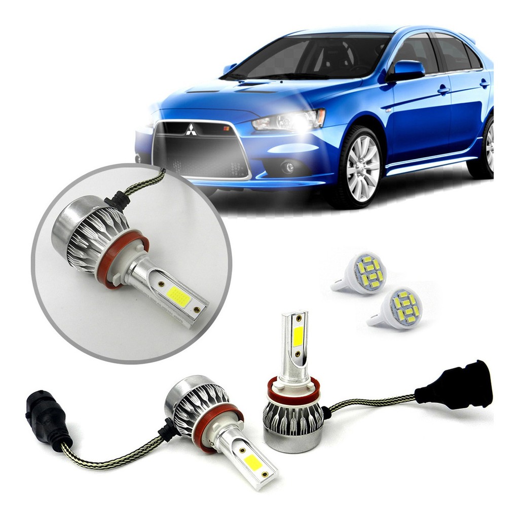 Kit Lampada Super Led H K Farol Milha Mitsubishi Lancer Efeito