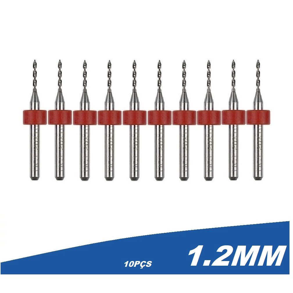 10 Brocas Micro Usinagem Router Cnc Pcb Pci 1.2mm