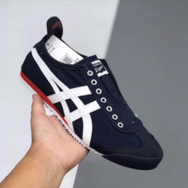 Onitsuka tiger ASICS Tigre México 66 [100 % Genuíno] Sapatos De Lona Esportivos Azuis E Brancos Casuais Para Homens Mulheres