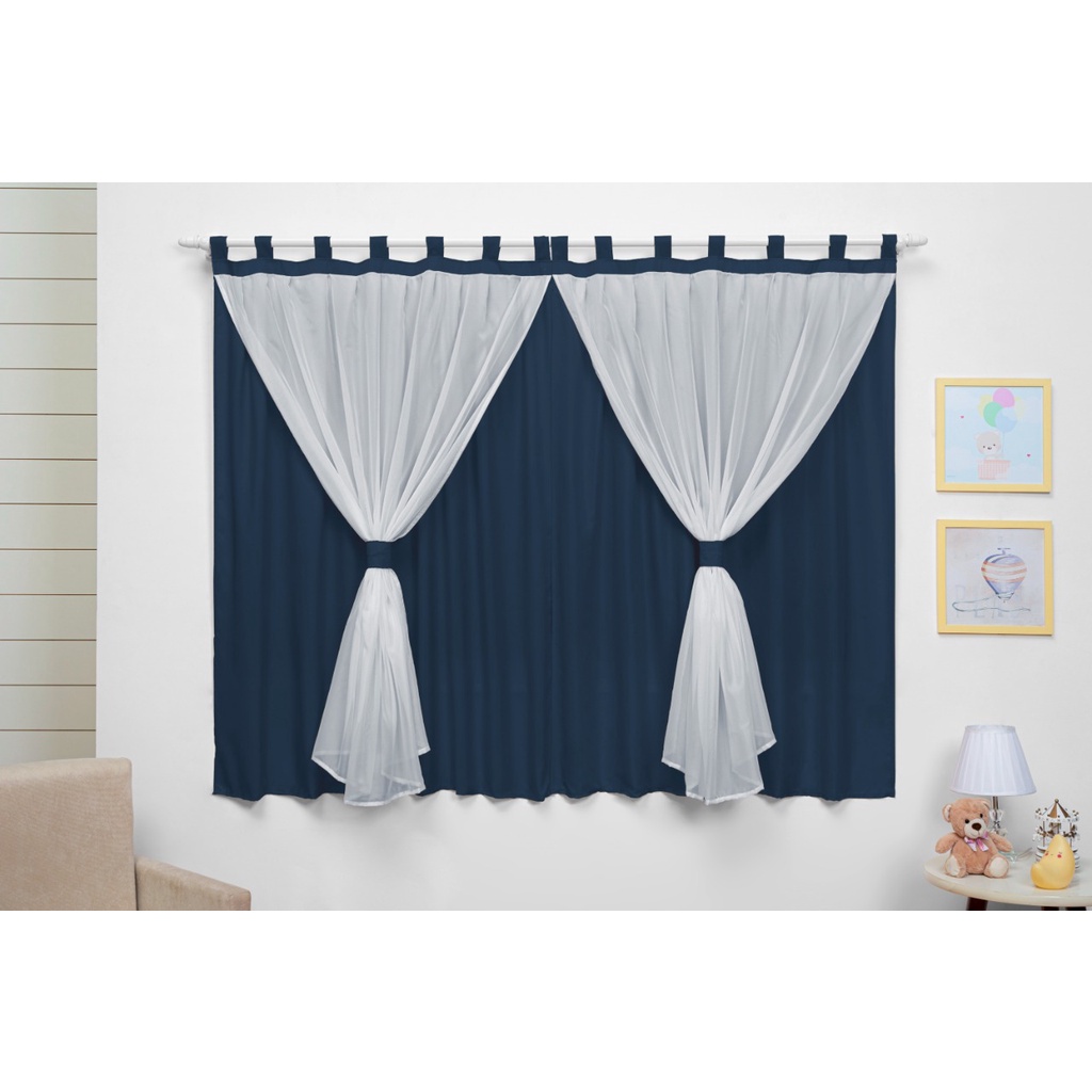 Cortina Para Quarto De Bebê 2,00 m - Cores masculinas