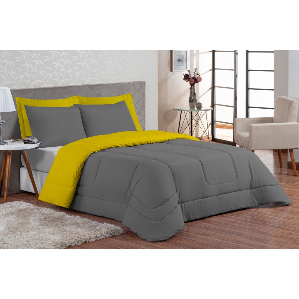 Kit Edredon Ternura Casal Queen 6 Peça Doçura Dupla Face