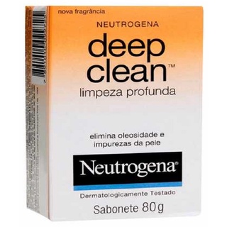 Sabonete Neutrogena Deep Clean 80g limpa o rosto laranja