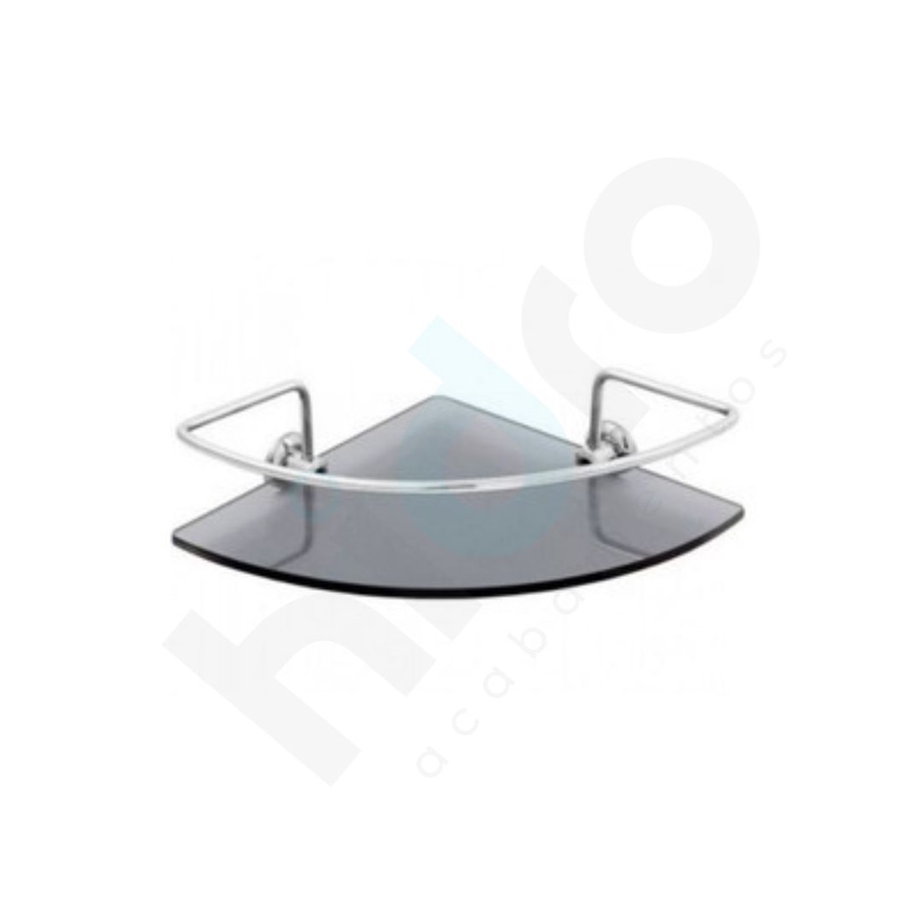 Porta Shampoo Grade Com Vidro Fumê Canto Para Banheiro