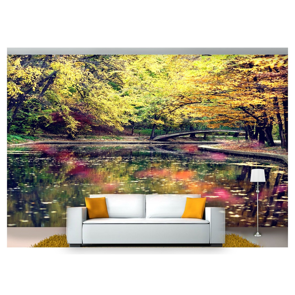 papel de parede Jardim Japonês Ponte Japão 3D 6m² JJP27