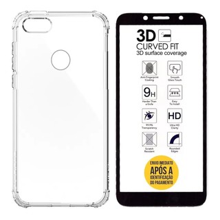 Kit Capa Case Capinha Anti Shock Motorola Moto E6 Play Xt2029 + Pelicula Vidro 3D/9D