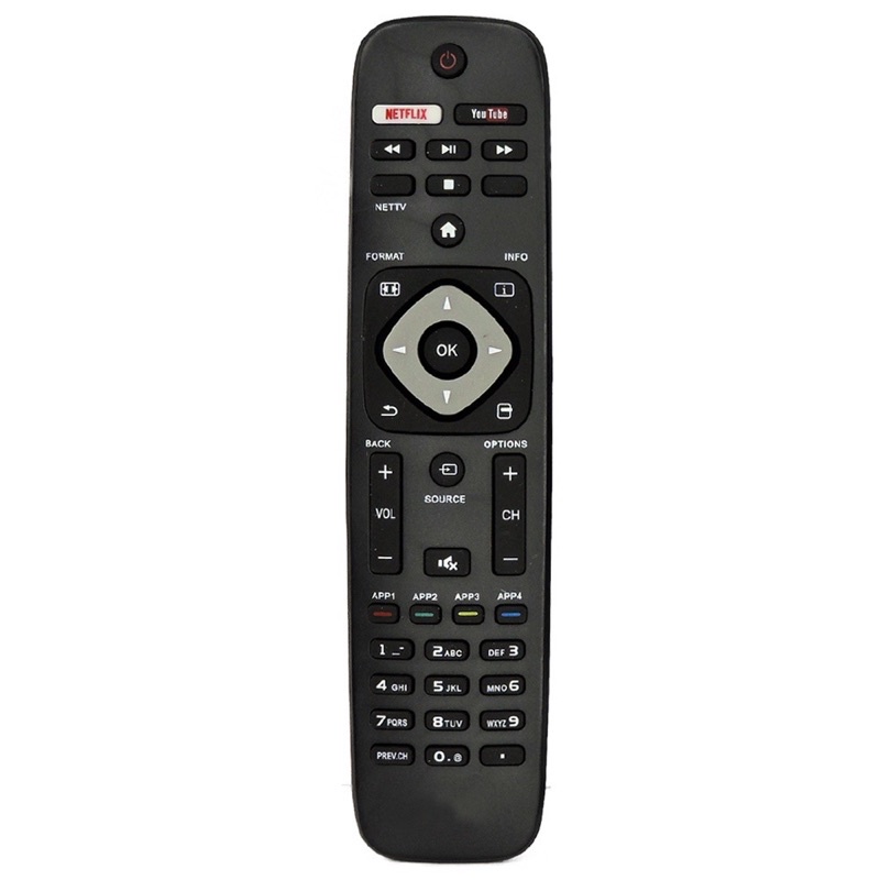 Controle Remoto Para TV Philips Smart com Netflix e Youtube - 8075 / 32PFL490 40PFG5100/78  40pfg5509/78  40pfg5109/78  40ug6300/78  43pfg5100/78 48pfg5100/78 48pfg5509/78  55pfg5100/78  55pug6300/78  32pfg5509/78 32phg5109/78 32phg5509/78