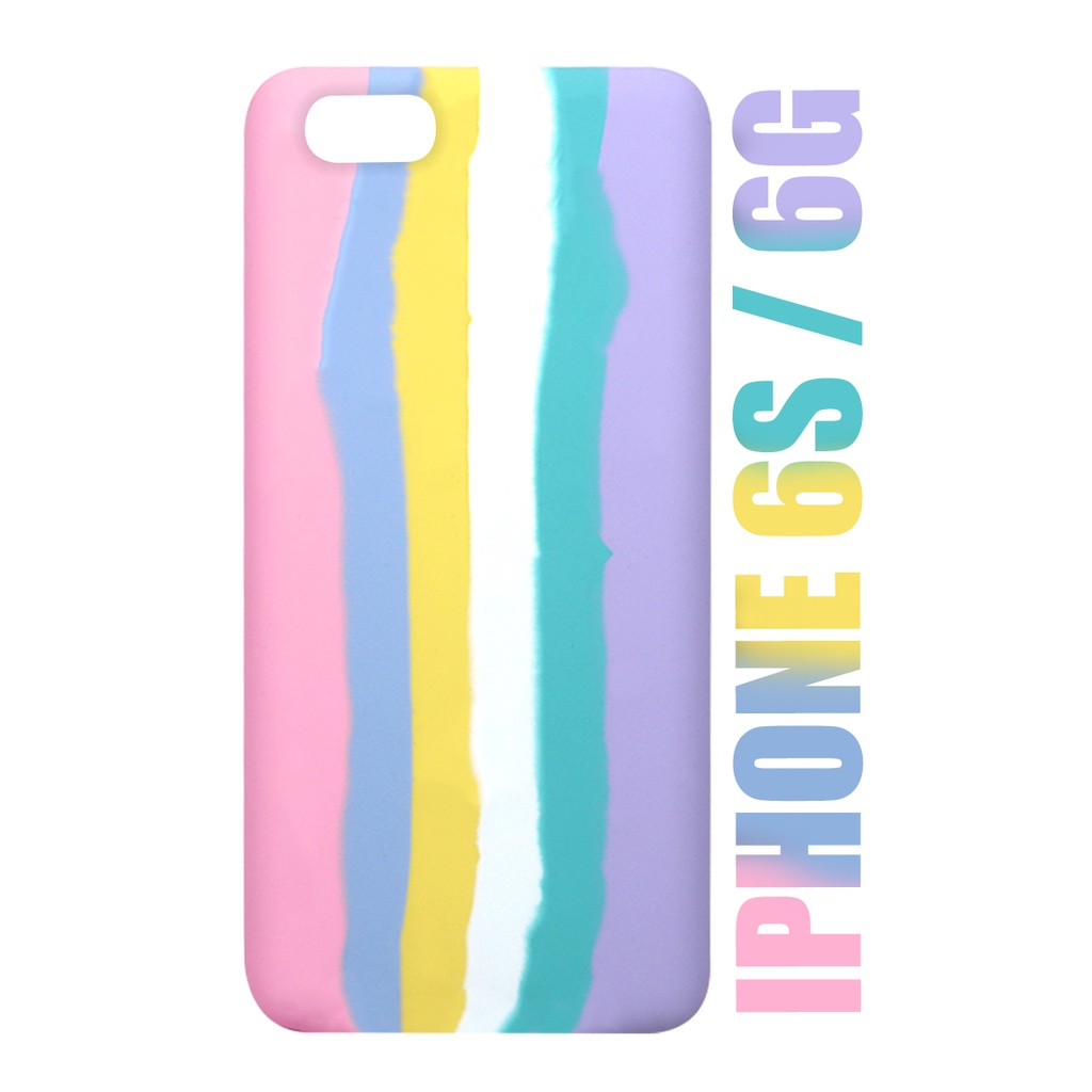 Case Capinha case aveludada Arco Iris Candy LGBT Algodão Doce Compatível iPhone 6 6s se tela 4.7