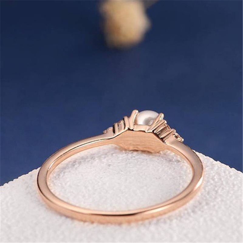 Novo Estilo Anel De Pérola Com Banho De Ouro Rosa 18K 925 Jóias De Prata — imagem 2 de 2
