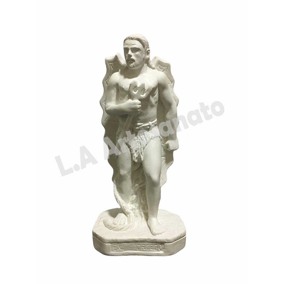 Imagem Exú Morcego Em Gesso Cru 23 Cm Para Artesanato
