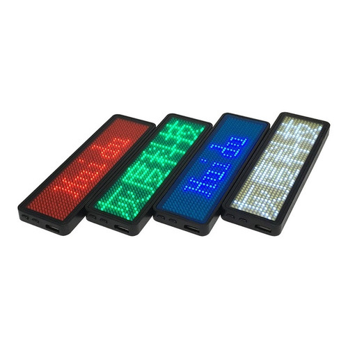 Mini Painel Led Vermelho Cracha App Bluetooth Bateria K2923