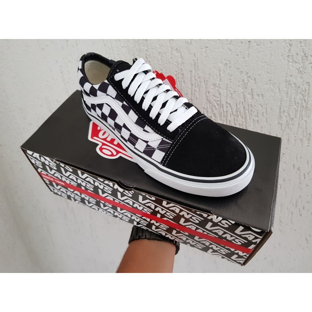 tênis vans old skool xadrez