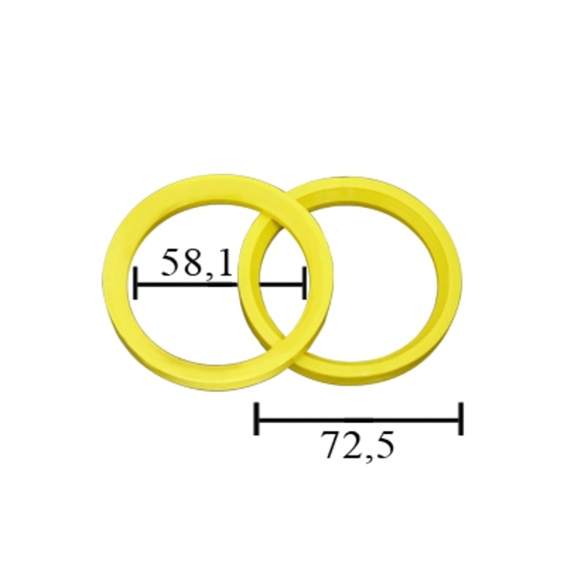 Anel Centralizador De Roda Amarelo Fiat Mangels 72,5 X 58,1 Vaska Pegasus Krmai (100002)