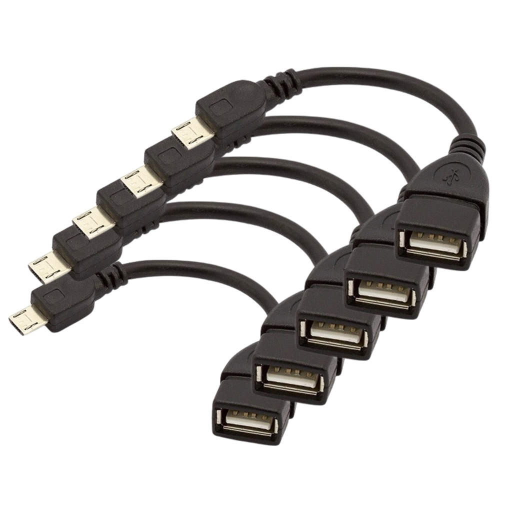 Kit 5 Cabo OTG Micro USB V8 Conecta Pendrive no Smartphone Android