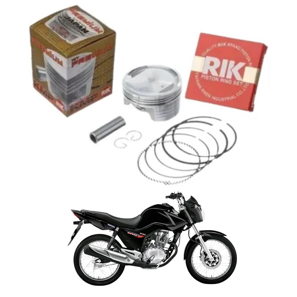 Pistao Kit Com Anel Rik Premium Cg 150/bros 150 2006 2.5mm