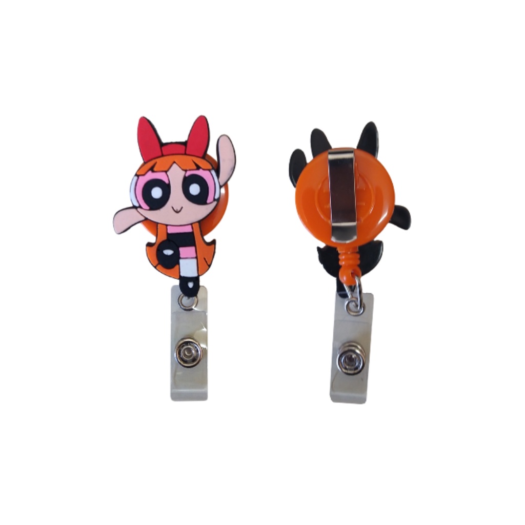 Porta Crachá Retrátil Personalizado As Meninas Super Poderosas - Florzinha - Lindinha - Docinho