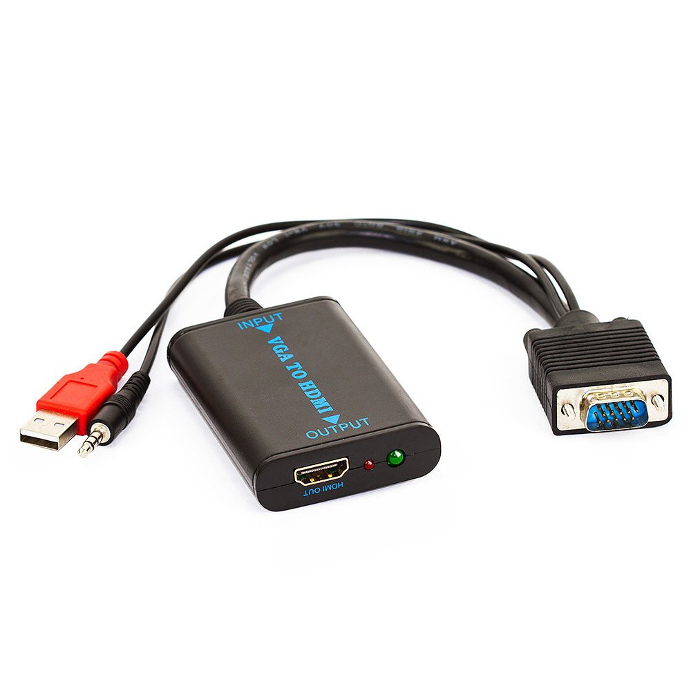 Cabo Adaptador Conversor VGA para HDtv com Áudio USB fy3116 em Oferta na Shopee