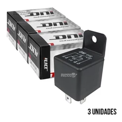 Rele Auxiliar Automotivo Dni 0102 40a 12v Universal 3 Pecas