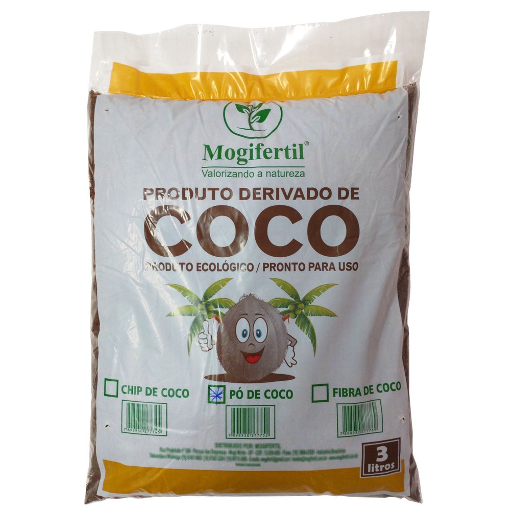 Fibra De Coco Em Pó Pura 3 Lts - Substituto Do Pó De Xaxim - Lavado