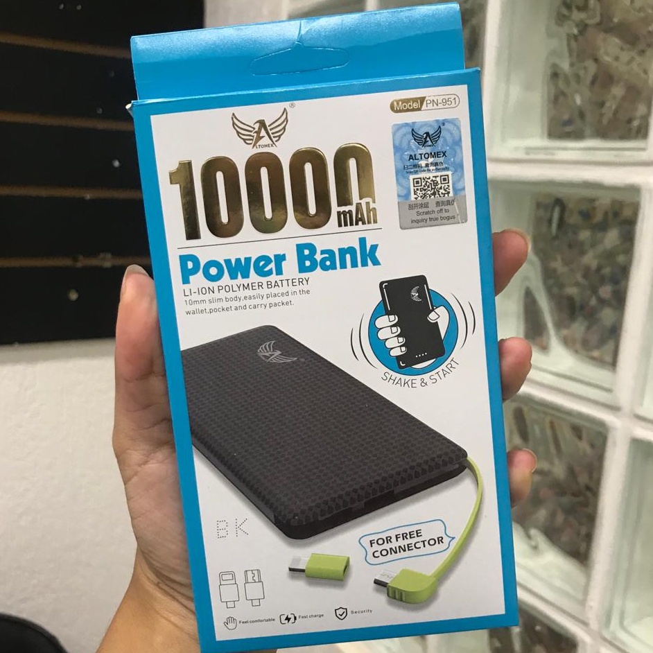 CARREGADOR PORTÁTEL POWER BANK 10000MAH ALTOMEX