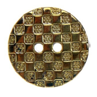 Botão Quadriculado Ouro 10940 - Tamanho. 22mm Pacote com 48 unidades