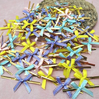 100 Unidades/Pacote 35mm Ouro Aro Laço De Fita Artesanal DIY Artesanato Fazer Casa Buquê De Decoração Menina Grampos De Cabelo Acessórios