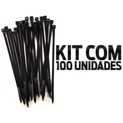 100 Cintas Plásticas Abraçadeira de Nylon "enforca gato" 10 CM