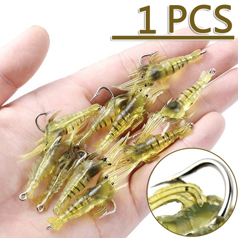 Sougayilang Isca De Pesca 10pc Camarão 5cm/1.5g Plástico Luminoso - Sports & Outdoors