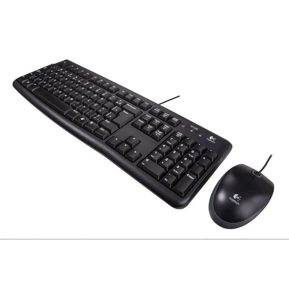 Combo Teclado E Mouse Logitech Óptico Com Fio Usb Mk120 - Computers & Accessories