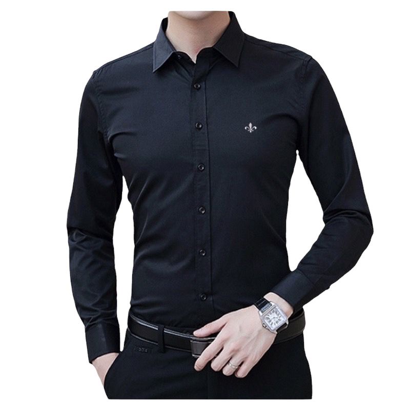 Camisa Social Masculina Manga Longa Slim Fit Lisa