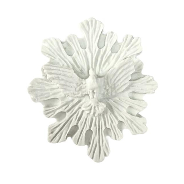 40 Apliques Divino Espirito Santo com Ostensório Resina Branca Lembrancinha Batizado Casamento Primeira Eucaristia Decoração Artesanato