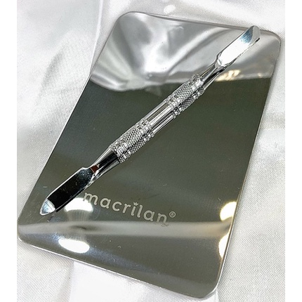 Placa E Espátula Aço Inox Para Maquiagem Macrilan AC 04