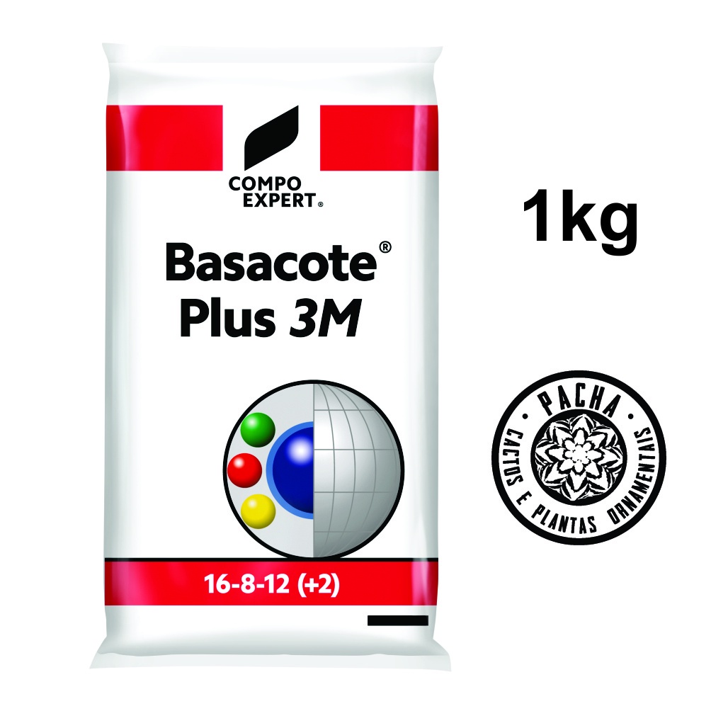Basacote 3M 1Kg 16-08-12(+2) Adubo de Liberação Lenta Suculentas Orquídeas Rosa do Deserto Bonsai