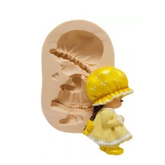 Molde de Silicone Boneca Camponesa - Molde de Silicone para Artesanato e Confeitaria