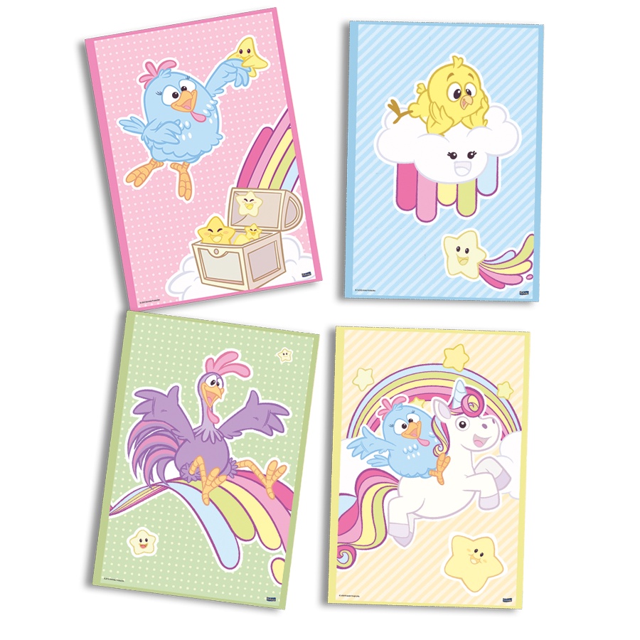 Quadro Decorativo Festa Festa Galinha Pintadinha Candy - 04 unidades - Festcolor - Rizzo Festas