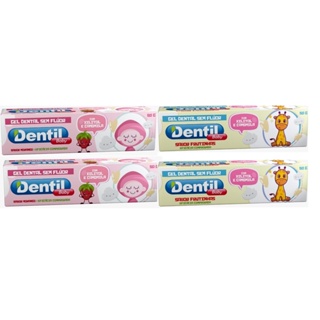 Kit 4 Creme Dental Dentil Baby Sem Flúor Com Xilitol 0-3 Anos Sabor Frutinha e Morango. em Oferta na Shopee