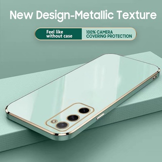 Capa Protetora De Silicone Quadrada Metalizado De Luxo Para Samsung Galaxy S20 FE S10 Plus A10 Note 20 Ultra Note10 Pro M62