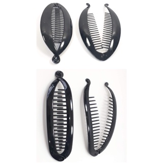 Presilha Pra Cabelo Preta Banana Clip Prendedor Kit Larga e Fina em Oferta na Shopee