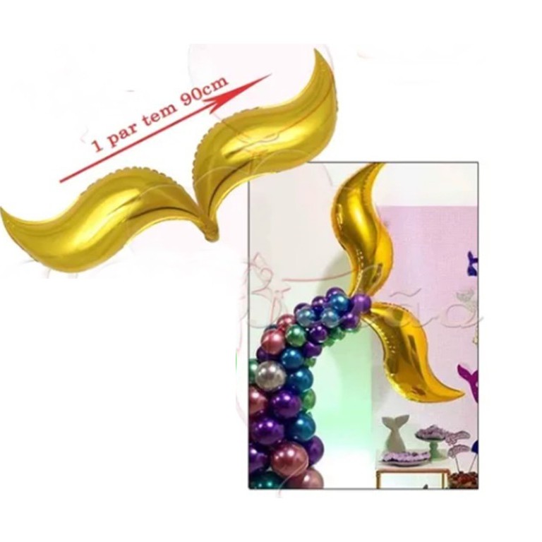 Balão Rabo Sereia Metalizado 45cm Festa Arco em Oferta na Shopee