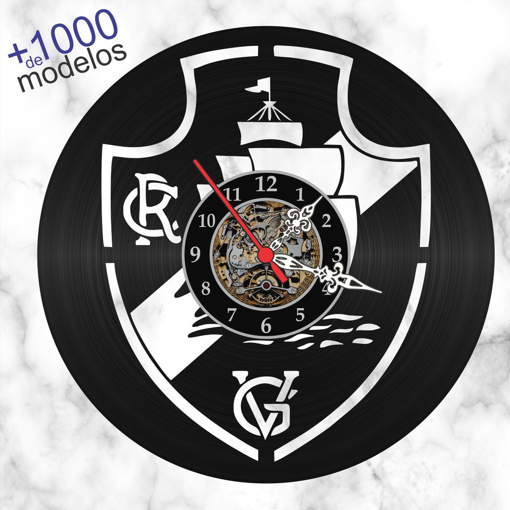 Relógio Parede Vasco Futebol Times Esporte Disco Vinil Retrô