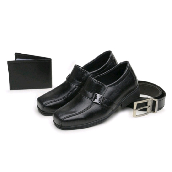 Kit 1 Par De Sapato Social Infantil Masculino + Carteira + Cinto