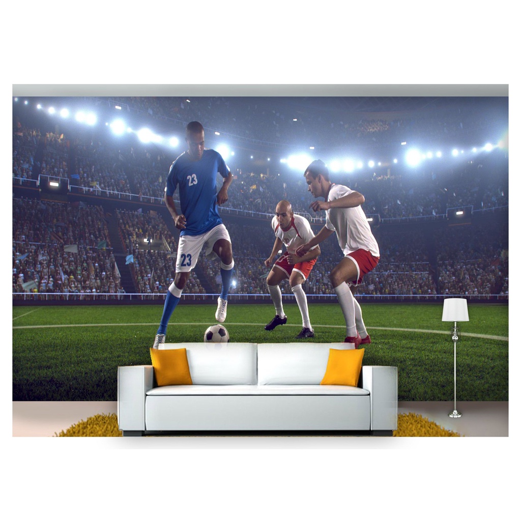 papel de parede Esportes Futebol Bola Campo 3D 10m² SPT30