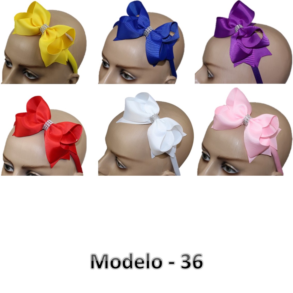 6 Tiara / Arquinho Encapada Infantil Direto Da Fabrica Com Laço Boutique e Strass Mod.36