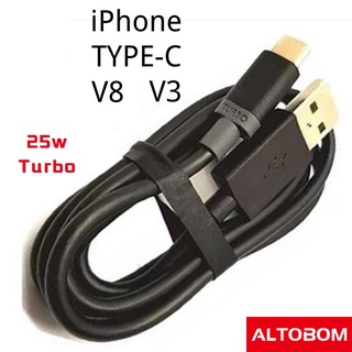 Cabo Carregador 25W Turbo Rápido V8,iPhone,Tipo C, V3 Micro Usb PS3 GPS Celular