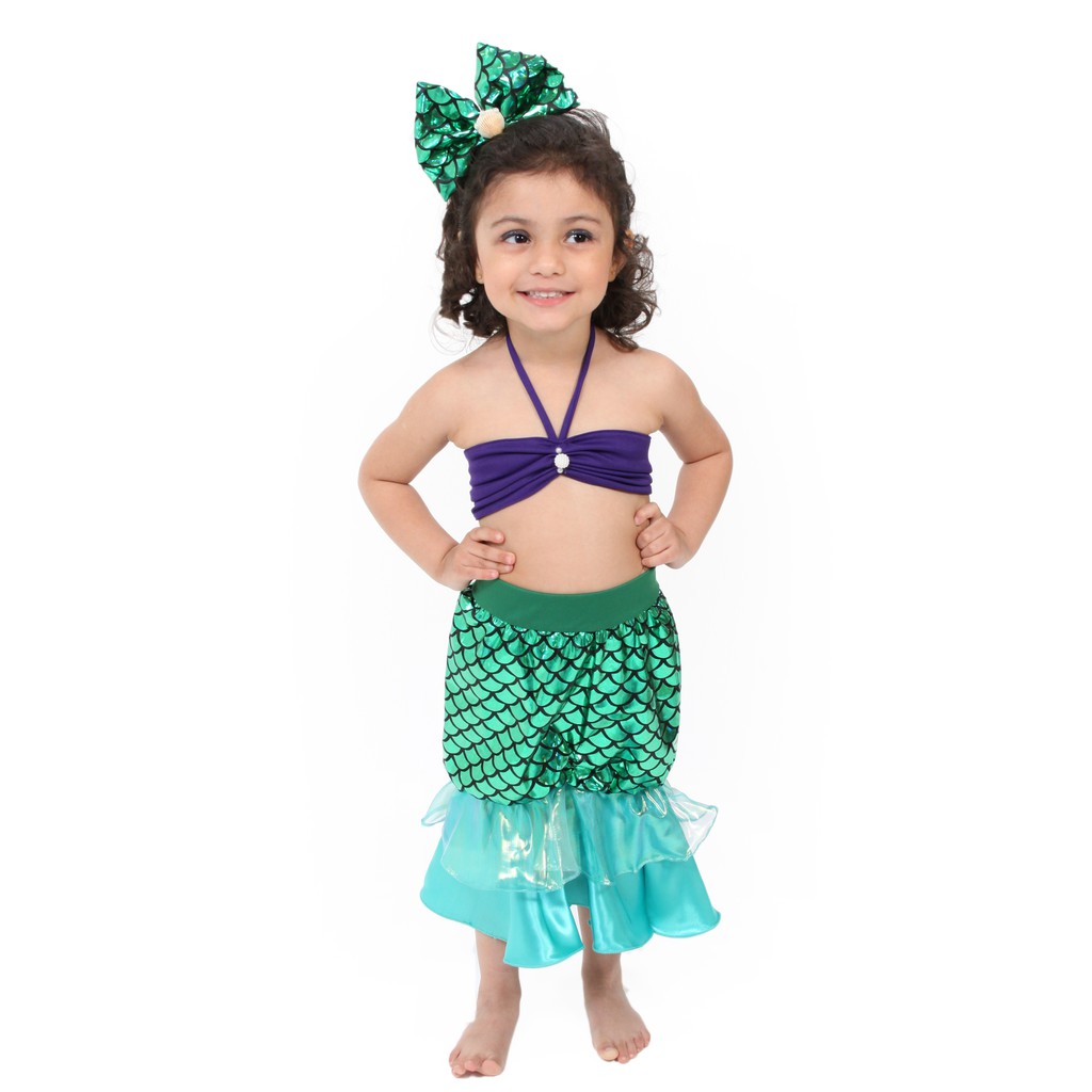 Fantasia Carnaval Infantil Feminino Da Sereia Ver O Crian A Menina Princesa Ariel Shopee Brasil