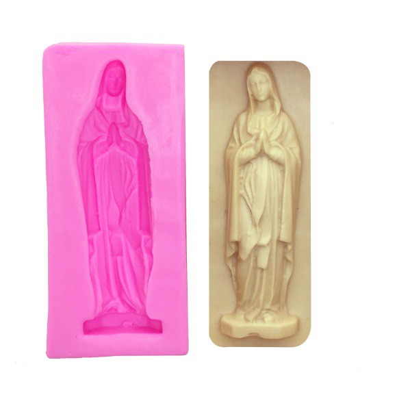 Molde de Silicone Nossa Senhora de Fátima - Imagem Religiosa Santa - Molde de Silicone para Artesanato e Confeitaria