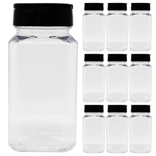 Kit 10 Potes De Plastico 220ml Porta Tempero Com Tampa Dosadora Dupla