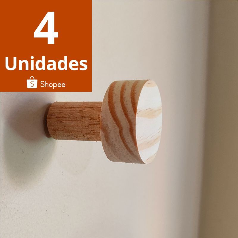 Gancho de Parede Cabideiro Suporte Espelho Adnet 4,5cm Pinus | Shopee ...