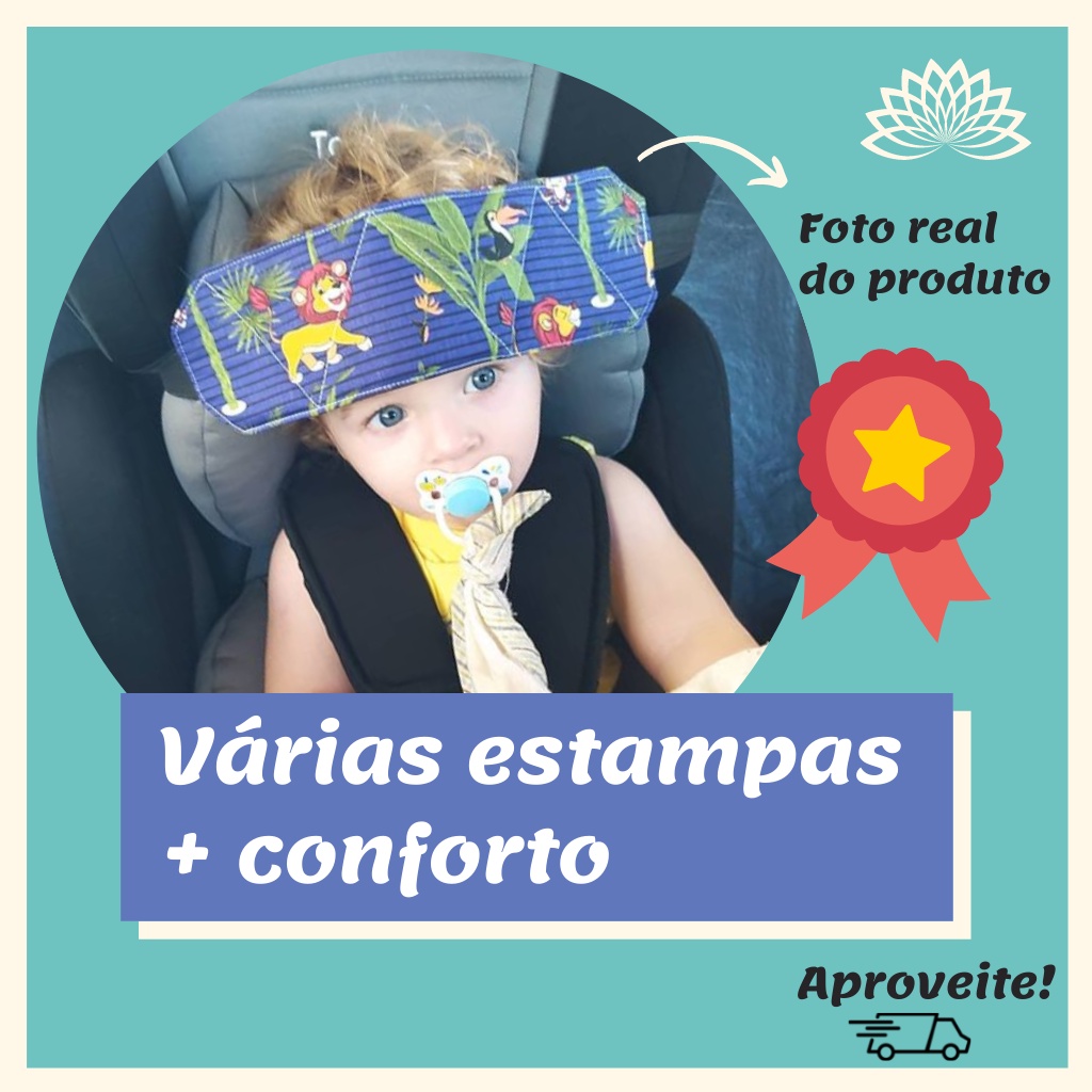 Faixa soneca suporte para cabeça em tecido de algodão cadeirinha carro