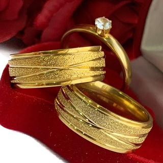 Par Alianças Casamento Diamantada Grossa + Anel Solitario